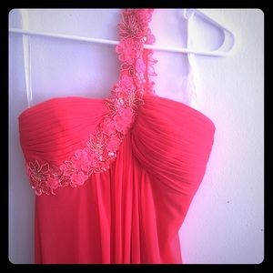 Long maxi dress ... coral